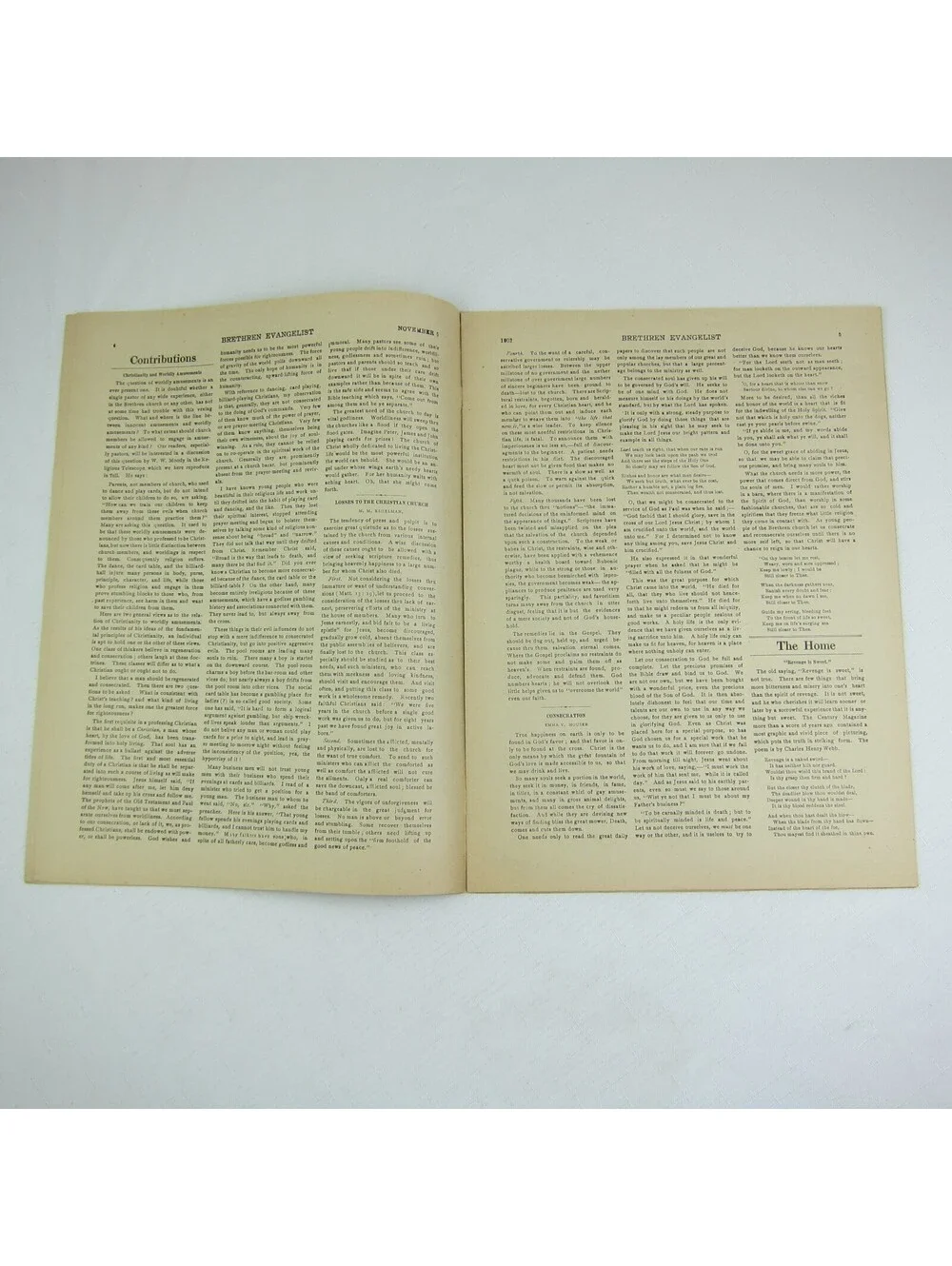 Brethren Evangelist Christian Newspaper Ashland Ohio Antique November 5th 1902